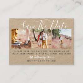 100 x FOTO SAVE THE DATE Kleine KRAFT Trouwdag Contactkaartje
