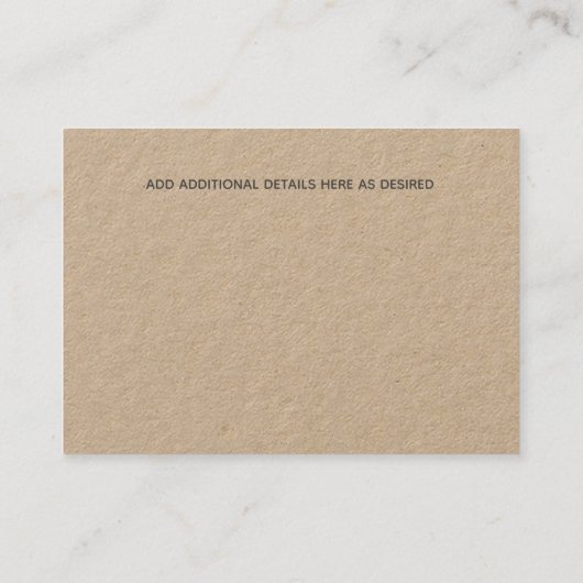 100 x FOTO SAVE THE DATE Kleine KRAFT Trouwdag Contactkaartje (Achterkant)