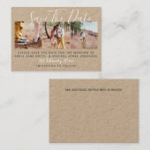 100 x FOTO SAVE THE DATE Kleine KRAFT Trouwdag Contactkaartje (Voorkant / Achterkant)