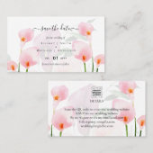 100 x MINI Calla Lelie Trouw Datum Bewaar QR Code Visitekaartje (Voorkant / Achterkant)