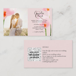 100 x MINI Photo Wedding Invite QR Code Details Visitekaartje