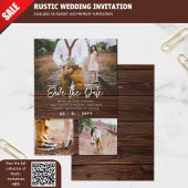 100 x RUSTISCH Save The Dates - FOTO COLLAGE Visitekaartje