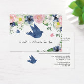 100 x Zakelijke LOGO Cadeaubonnen Blauw Bloemmotie Visitekaartje (Bureau)