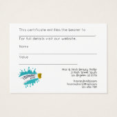 100 x Zakelijke LOGO cadeaubonnen REINIGING Visitekaartje (Achterkant)