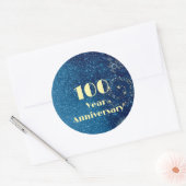 100 Year Anniversary Bond & Seal Sparkling Blue  Ronde Sticker (Envelop)
