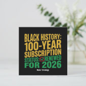 100-Year Black History Subscription Status Renewed Kaart (Staand voorkant)