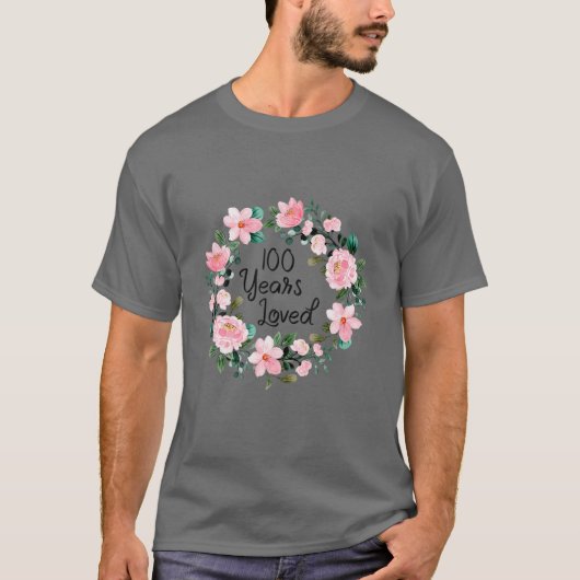 100 Years Loved Men Women 100 Years Old Cool 100Th T-shirt (Voorkant)