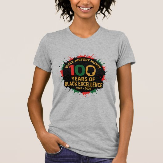 100 Years of Black Excellence – Black Pride T-shirt (Voorkant)