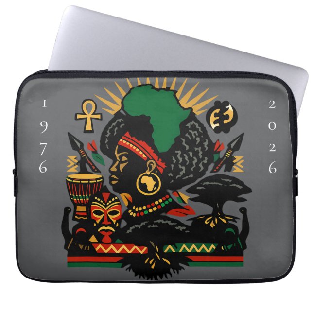 100 Years of Black History Month 2026 Celebration Laptop Sleeve (Voorkant)