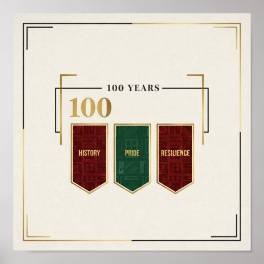 100 Years of Black History, Pride, and Resilience Poster (Voorkant)
