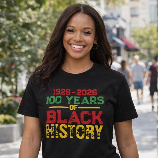 100 Years of Black History Typography T-shirt