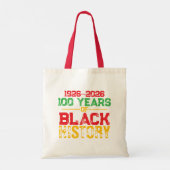 100 Years of Black History Typography Tote Bag (Achterkant)