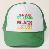 100 Years of Black History Typography Trucker Pet (Voorkant)