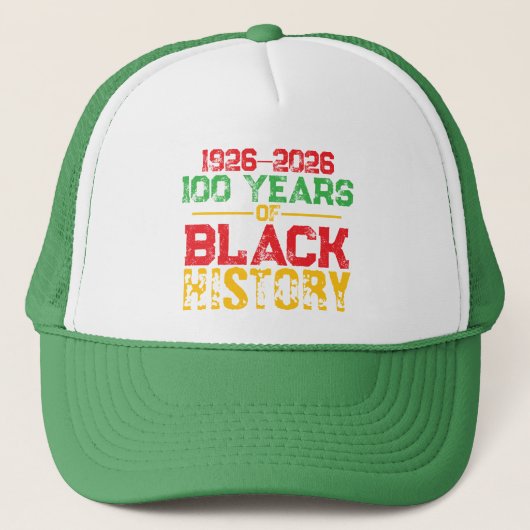 100 Years of Black History Typography Trucker Pet (Voorkant)