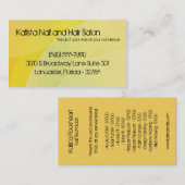 100 Yellow Retro Nail Technician Visitekaartje (Voorkant / Achterkant)