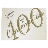 100 Yrs Centenarian Gold/White Typografie Groot Cadeauzakje (Achterkant)