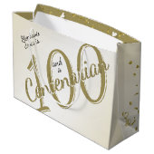 100 Yrs Centenarian Gold/White Typografie Groot Cadeauzakje (Achterkant Gekanteld)