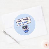 100% zeker. 0% goed. Grappige AI Pixel Sticker (Envelop)