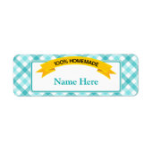 100% zelfgemaakt voedseletiket - Blauwgroen Etiket (Voorkant)