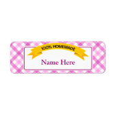 100% zelfgemaakt voedseletiket - roze etiket (Voorkant)