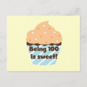 100 zijn is Sweet Birthday T-shirts en cadeautjes Briefkaart (Voorkant)
