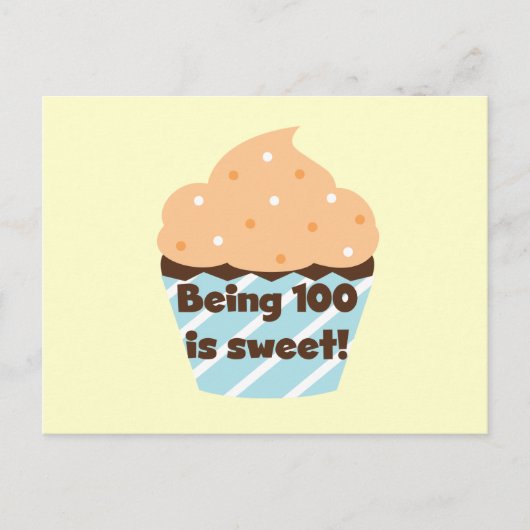 100 zijn is Sweet Birthday T-shirts en cadeautjes Briefkaart (Voorkant)