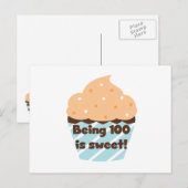 100 zijn is Sweet Birthday T-shirts en cadeautjes Briefkaart (Voorkant / Achterkant)
