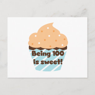 100 zijn is Sweet Birthday T-shirts en cadeautjes Briefkaart
