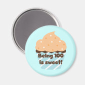 100 zijn is Sweet Birthday T-shirts en cadeautjes Magneet (Voorkant / Achterkant)