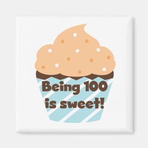 100 zijn is Sweet Birthday T-shirts en cadeautjes Magneet