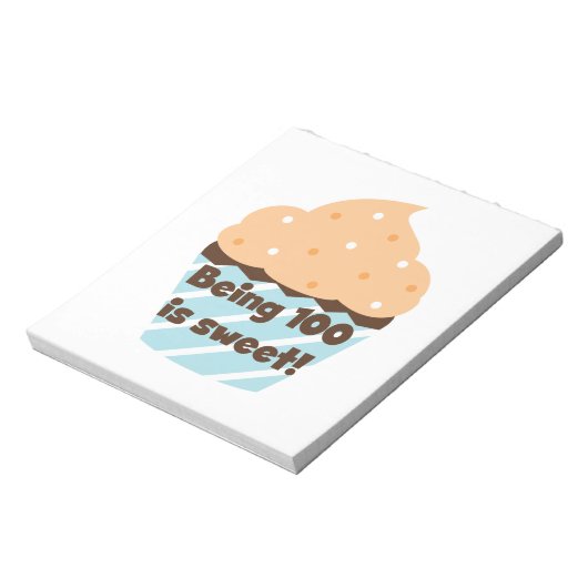 100 zijn is Sweet Birthday T-shirts en cadeautjes Notitieblok (Linkerzijde)
