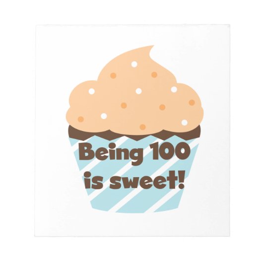 100 zijn is Sweet Birthday T-shirts en cadeautjes Notitieblok (Voorkant)