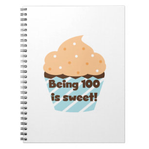 100 zijn is Sweet Birthday T-shirts en cadeautjes Notitieboek