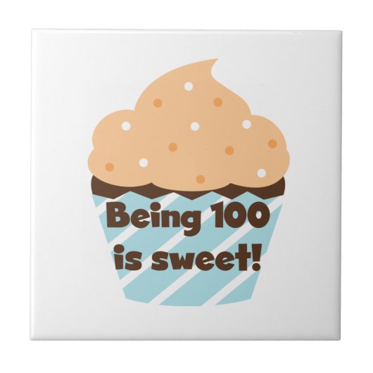100 zijn is Sweet Birthday T-shirts en cadeautjes Tegeltje (Voorkant)