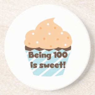 100 zijn is Sweet Birthday T-shirts en cadeautjes Zandsteen Onderzetter