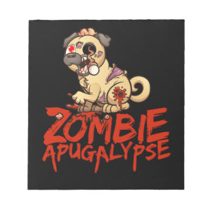 100.Zombie Pug APUGALYPSE Halloween Dog Gift Idea Notitieblok