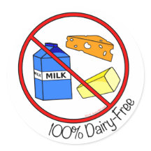 "100% zuivelvrije" Stickers (klein)