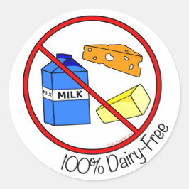 "100% zuivelvrije" Stickers (klein)