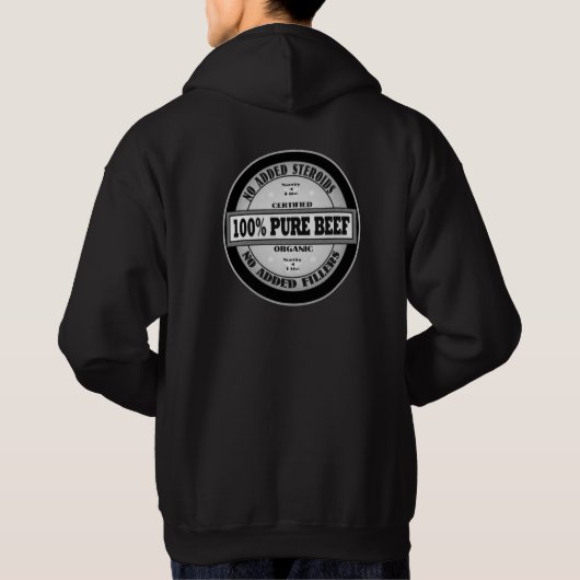 100% zuiver rundvlees hoodie (Achterkant)