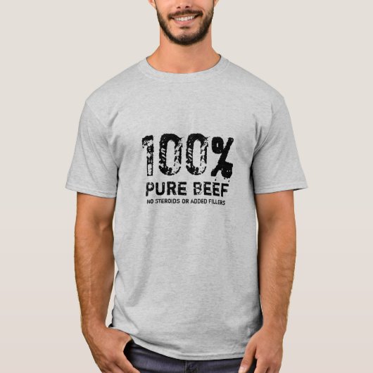 100% zuiver rundvlees t-shirt (Voorkant)