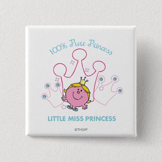 100% zuivere prinses - kleine Miss Princess Vierkante Button 5,1 Cm (Voorkant)