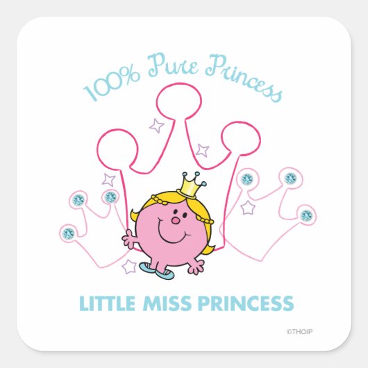 100% zuivere prinses - kleine Miss Princess Vierkante Sticker (Voorkant)