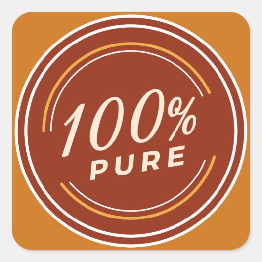 100% zuivere productkwaliteit vierkante sticker (Voorkant)
