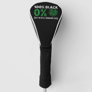 100% Zwart 0% Shamrock Afrikaanse St. Patricks Dag Golfheadcover