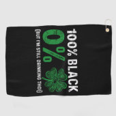 100% Zwart 0% Shamrock Afrikaanse St. Patricksdag  Golfhanddoek (Horizontaal)