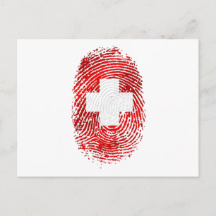 100% Zwitserse DNA-vingerafdruk Zwitserse vlaggeng Briefkaart