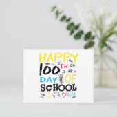 100e 100 dagen op school briefkaart (Staand voorkant)