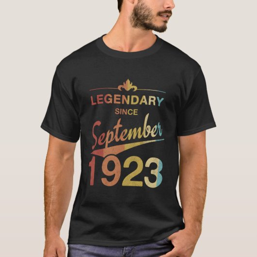 100e 100 Geboren in september 1923 T-shirt (Voorkant)