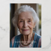 100e aangepaste verjaardagsfeest textuur Elegante  Folie Uitnodiging (Achterkant)