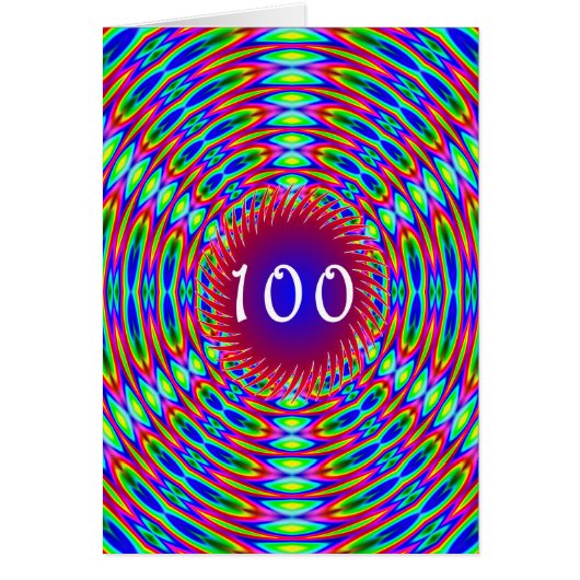 100e Abstracte Trippy Swirls op geboortedag (Voorkant)